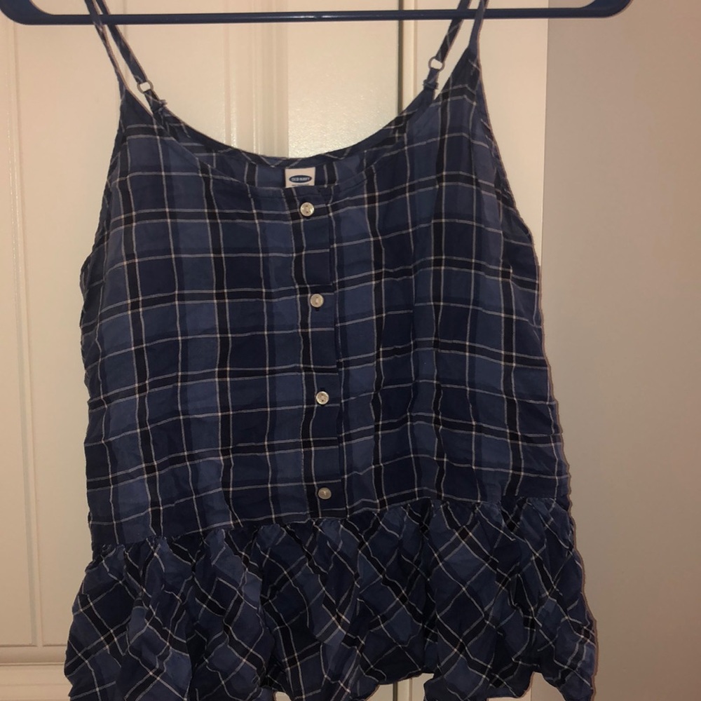 Old Navy Blue checkered tank top